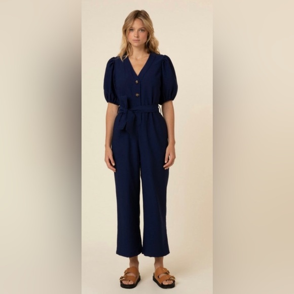 Frnch Laurine Navy Jumpsuit Size Medium (6-8) NWT - Picture 5 of 17